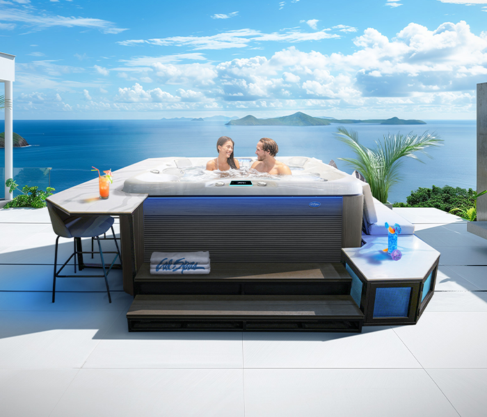 Calspas hot tub being used in a family setting - Deltona